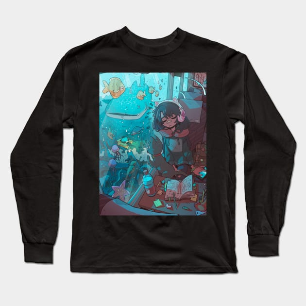 Fish train Long Sleeve T-Shirt by carlesdalmau